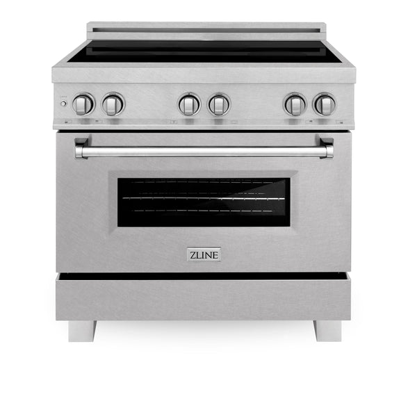 ZLINE 36" 4.6 cu. ft. Induction Range in DuraSnow with a 4 Element Stove and Electric Oven (RAINDS-36)