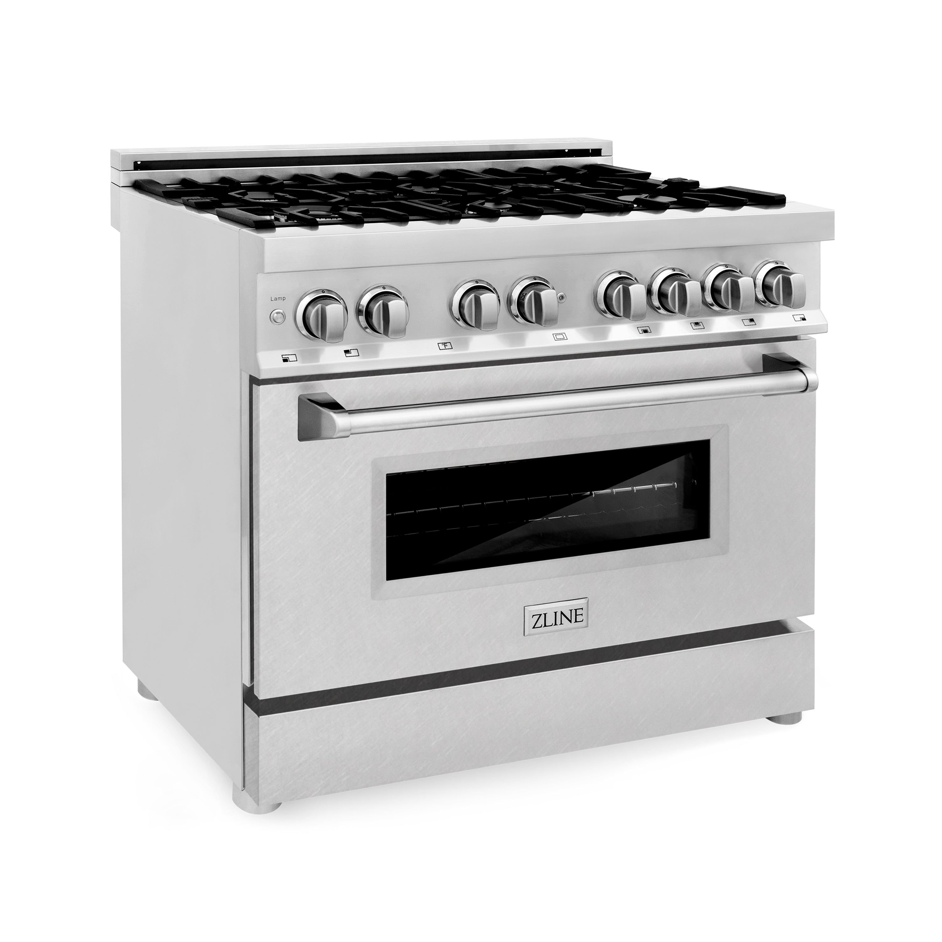 ZLINE 36" Dual Fuel Range with Gas Stove and Electric Oven in Stainless Steel with Color Door Options (RA36)