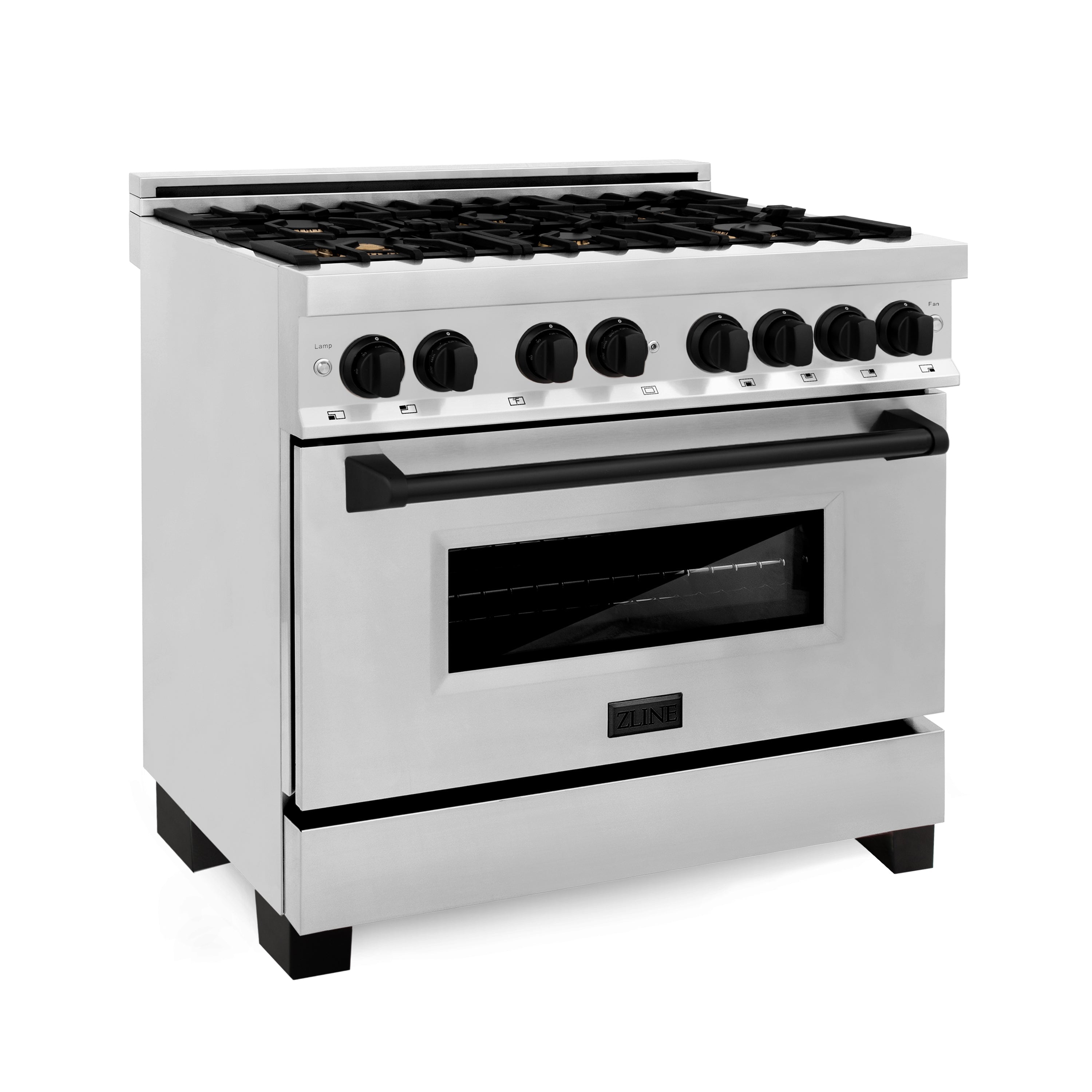 ZLINE Autograph Edition 36" 4.6 cu. ft. Dual Fuel Range with Gas Stove and Electric Oven in Stainless Steel with Accents (RAZ-36)