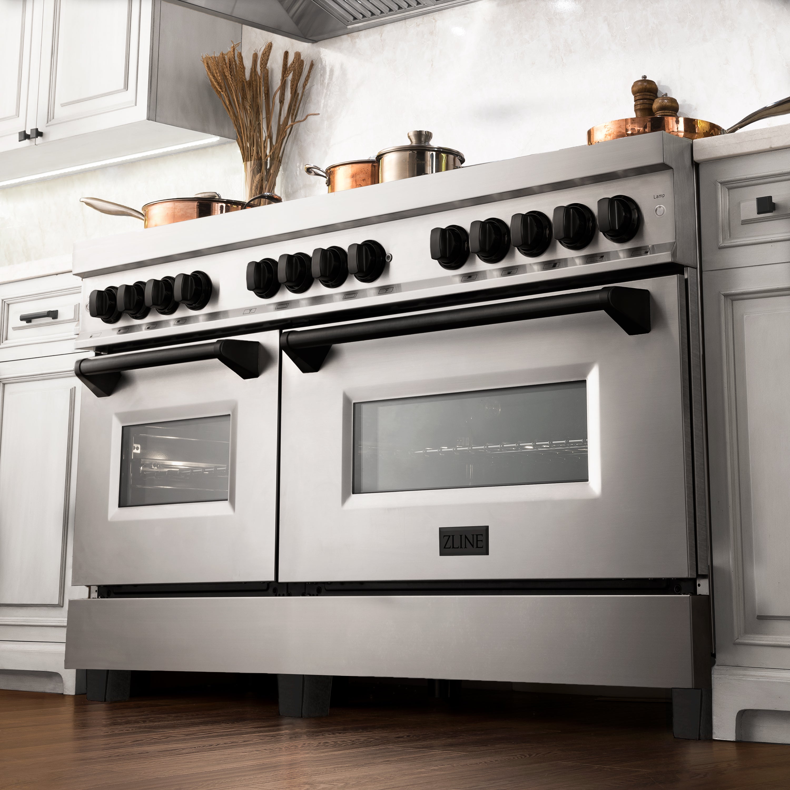 ZLINE Autograph Edition 60" 7.4 cu. ft. Dual Fuel Range with Gas Stove and Electric Oven in Stainless Steel with Accents (RAZ-60)