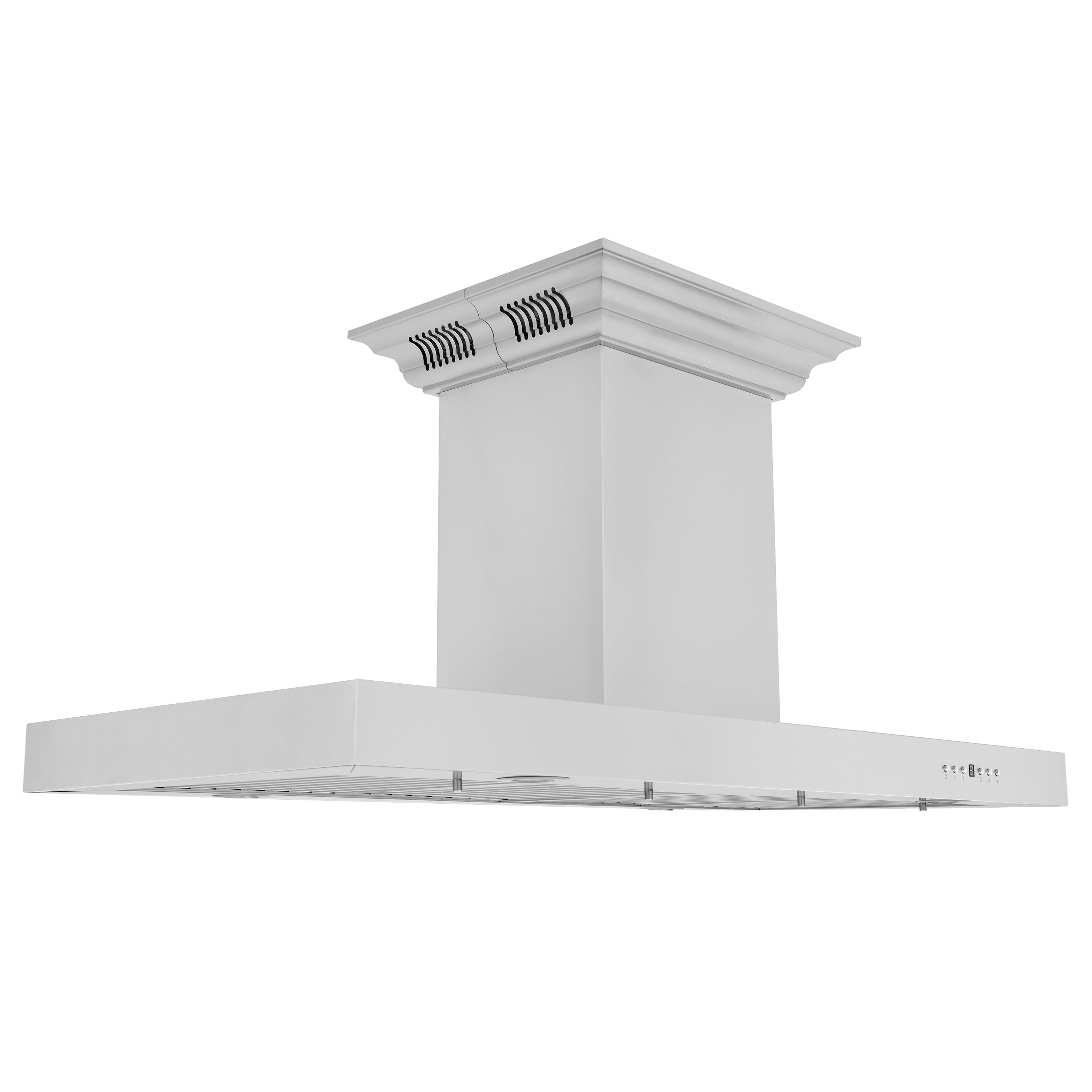 ZLINE Island Mount Range Hood in Stainless Steel with Built-in CrownSound® Bluetooth Speakers (KE2iCRN-BT)