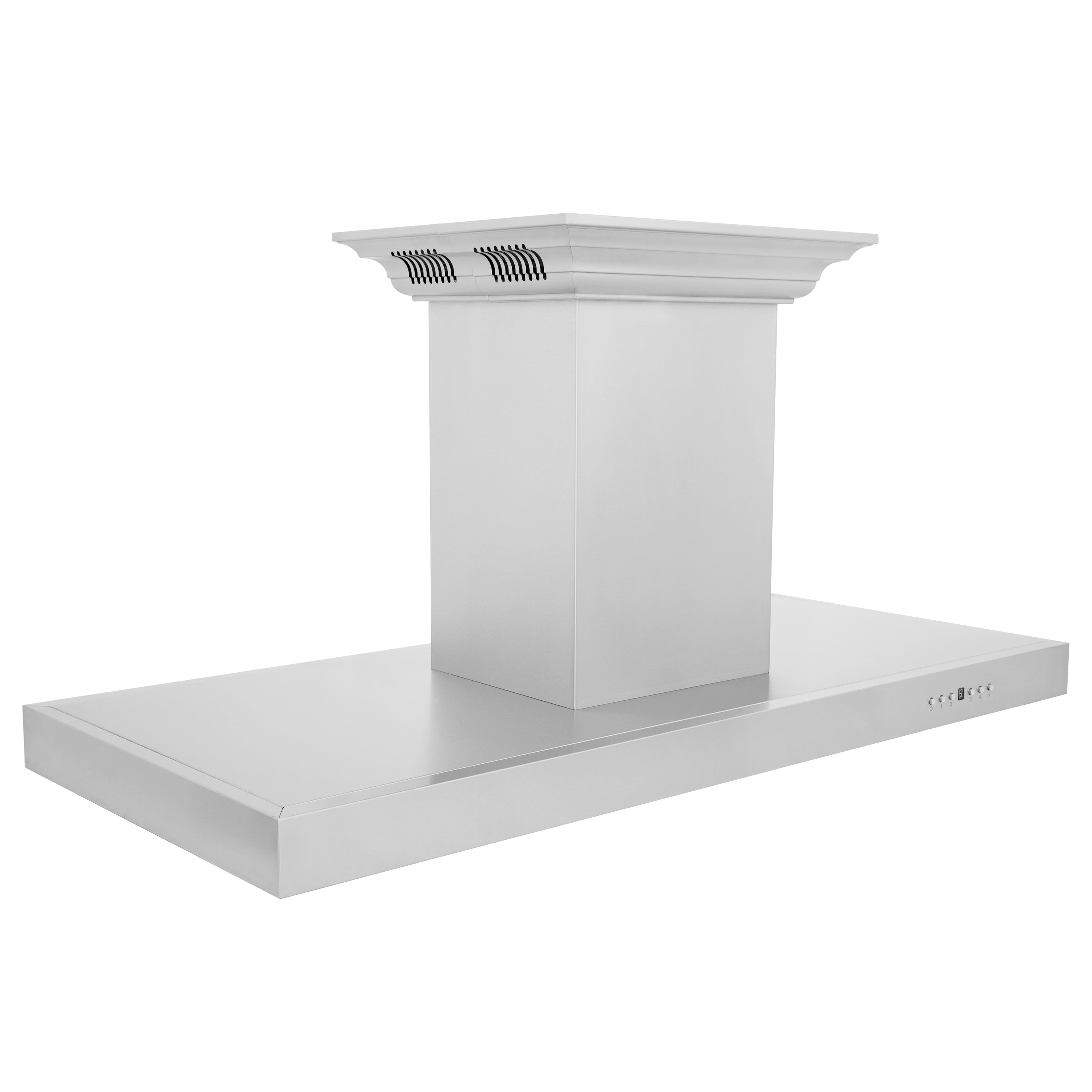 ZLINE Island Mount Range Hood in Stainless Steel with Built-in CrownSound® Bluetooth Speakers (KE2iCRN-BT)