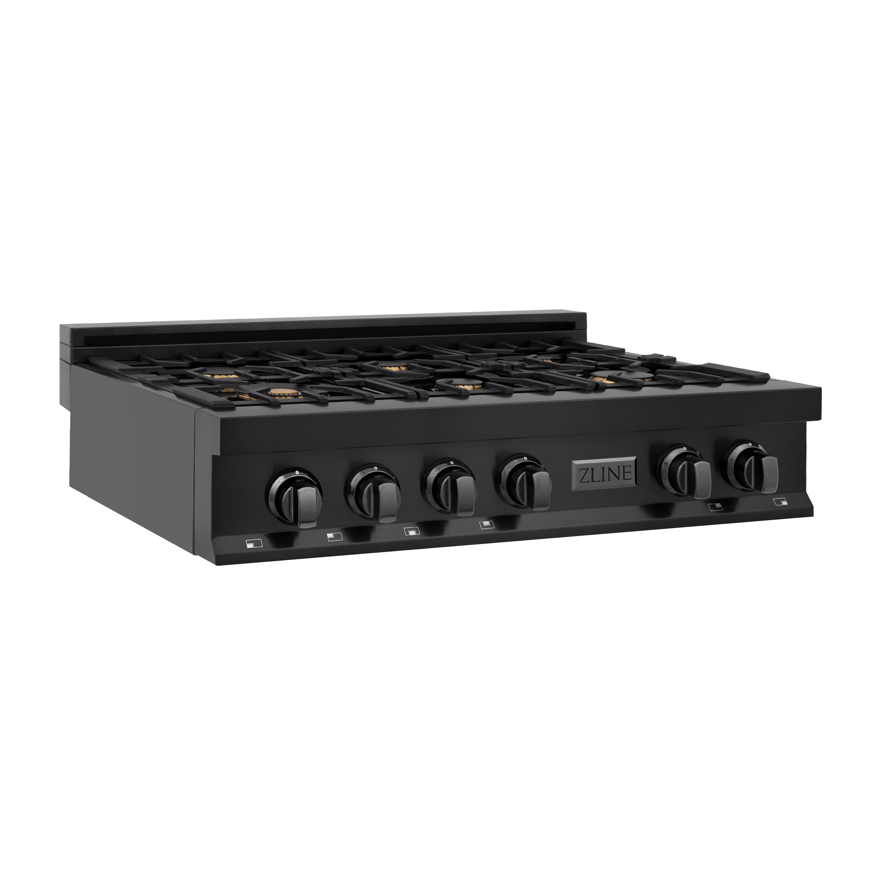 ZLINE 36" Porcelain Gas Stovetop in Black Stainless Steel with 6 Gas Burners (RTB-BR-36)