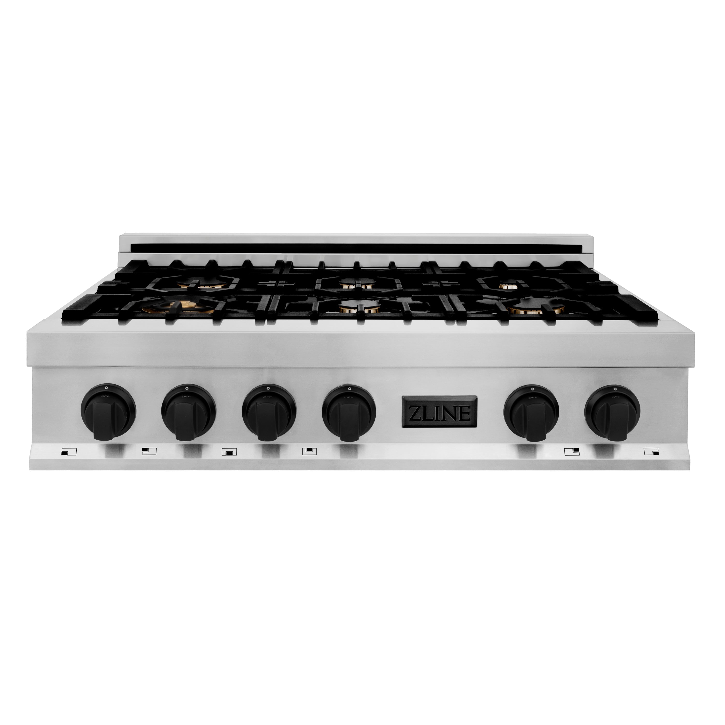 ZLINE Autograph Edition 36" Porcelain Rangetop with 6 Gas Burners in Stainless Steel and Accents (RTZ-36)