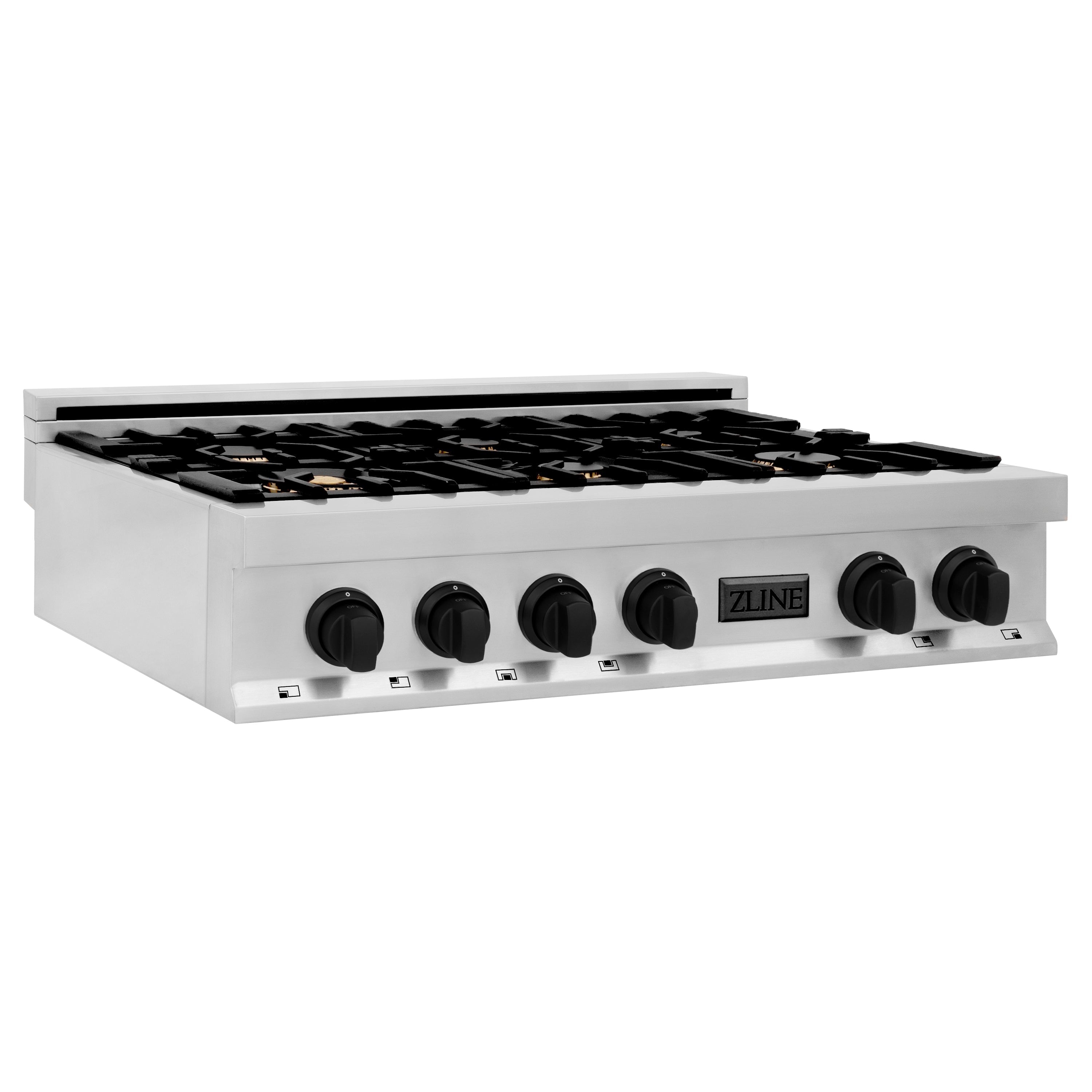 ZLINE Autograph Edition 36" Porcelain Rangetop with 6 Gas Burners in Stainless Steel and Accents (RTZ-36)