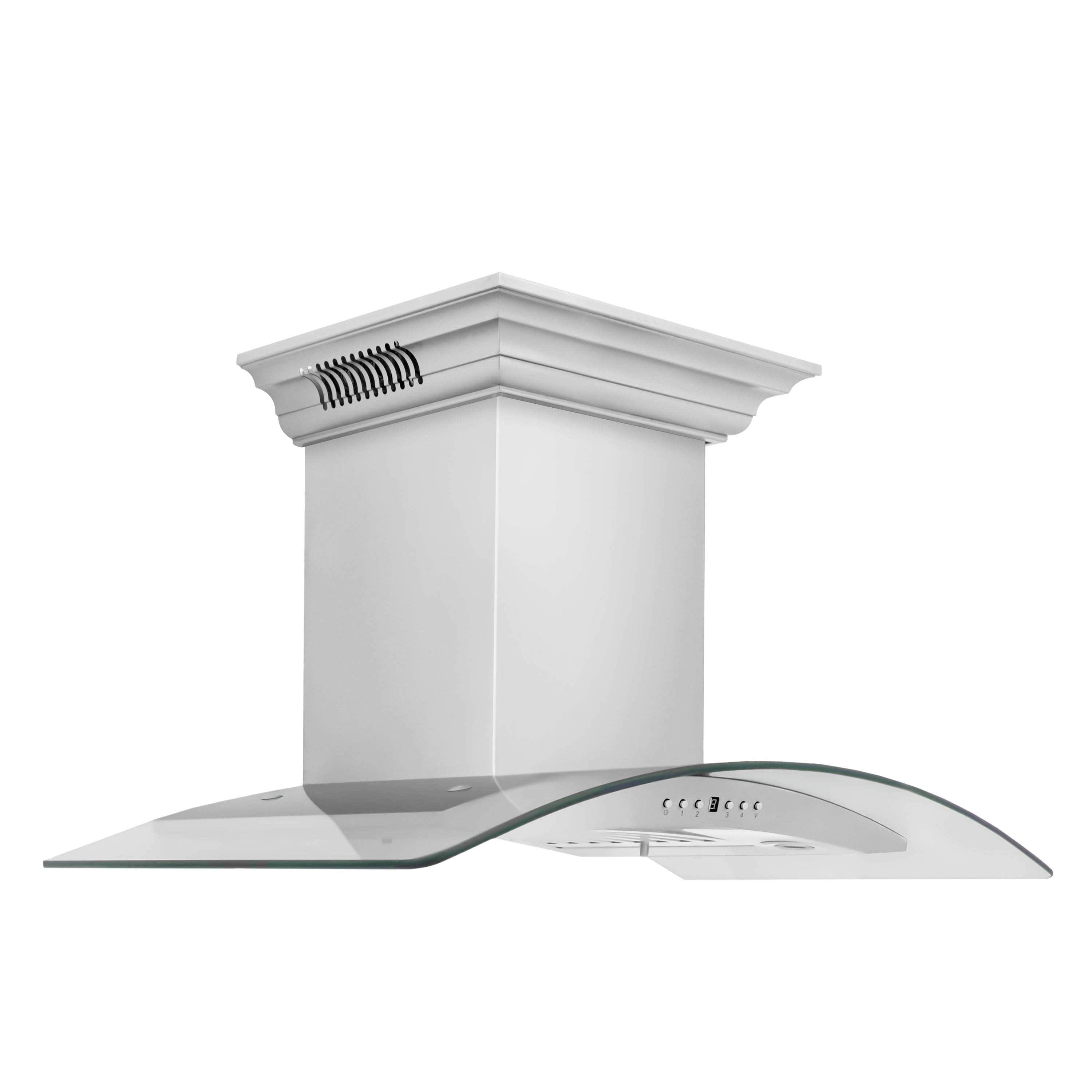 ZLINE Wall Mount Range Hood in Stainless Steel with Built-in CrownSound™ Bluetooth Speakers (KN4CRN-BT)