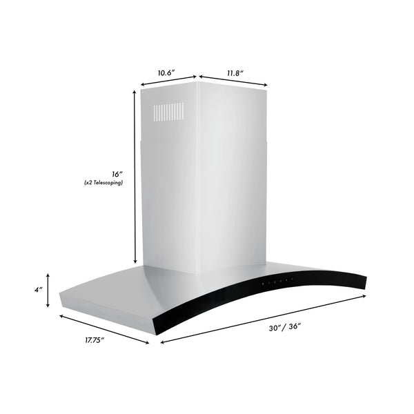 ZLINE Convertible Vent Wall Mount Range Hood in Stainless Steel (KN6)