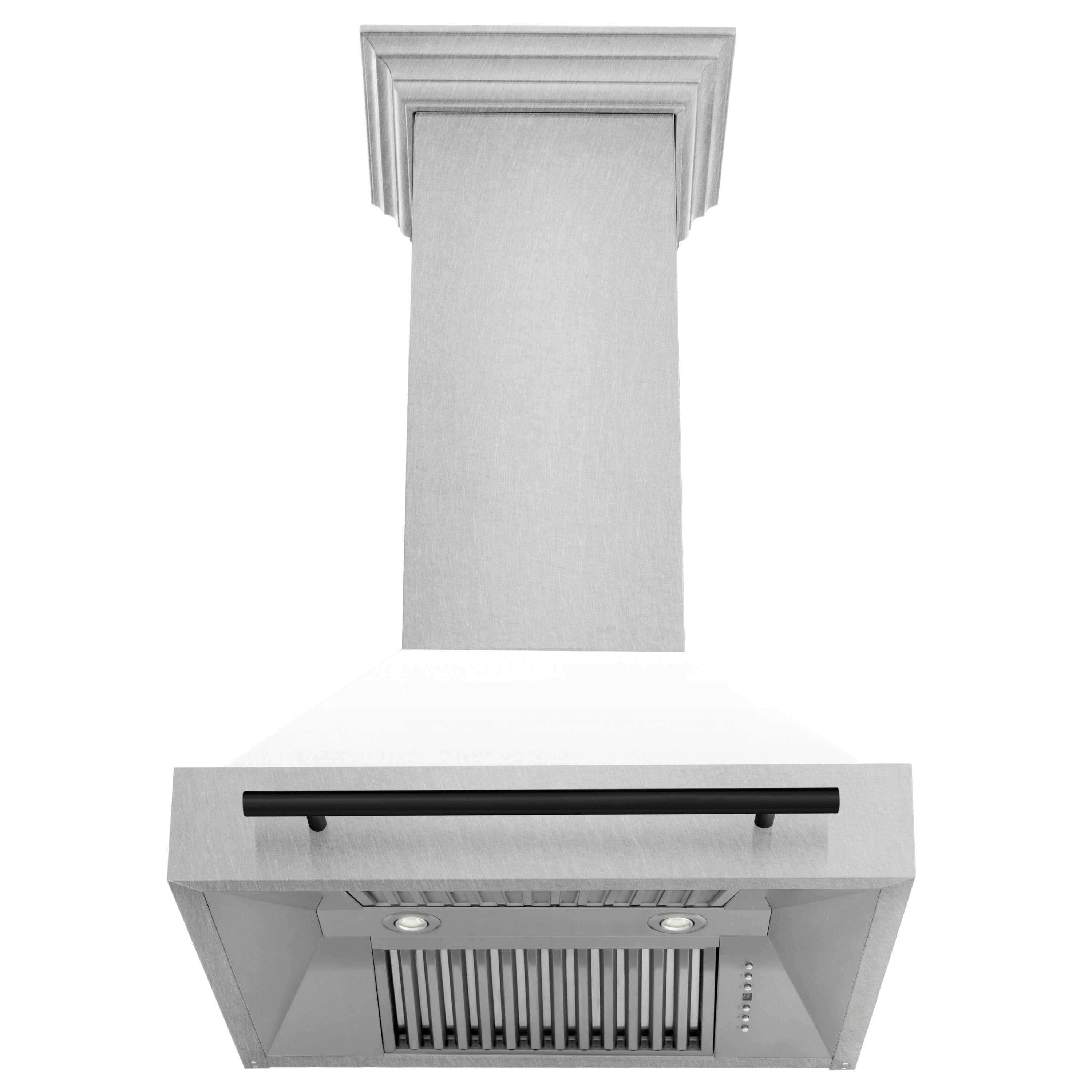 30 in. ZLINE Autograph Edition DuraSnow Stainless Steel Range Hood with White Matte Shell and Accented Handle (8654SNZ-WM30)