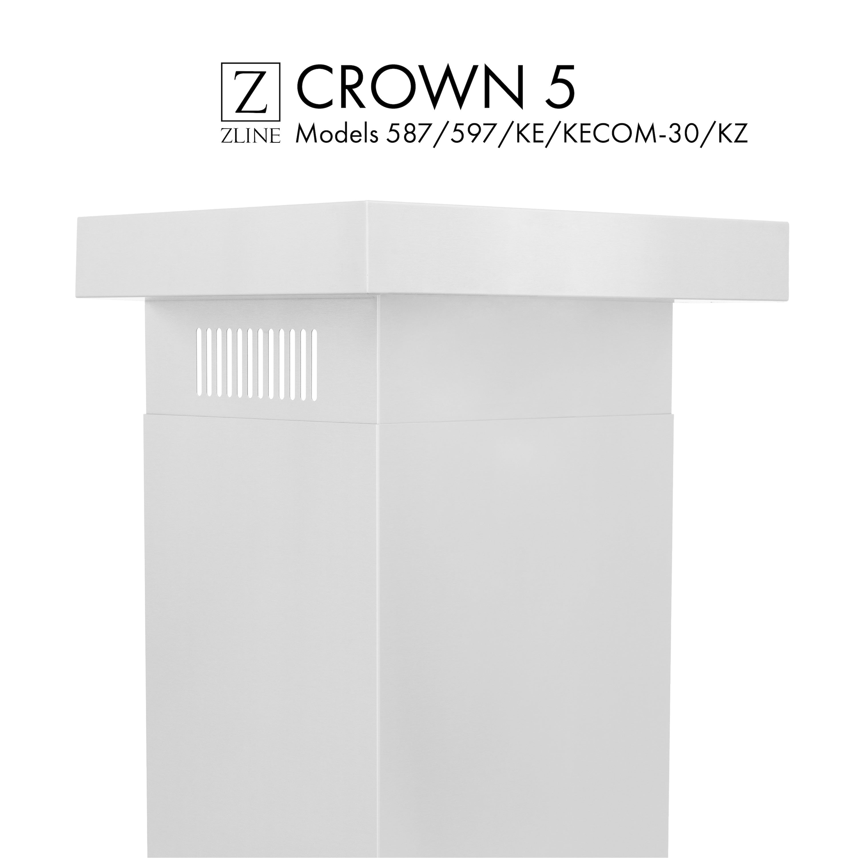 ZLINE Crown Molding #5 For Wall Range Hood (CM5-587/597/KE/KECOM-30/KZ)