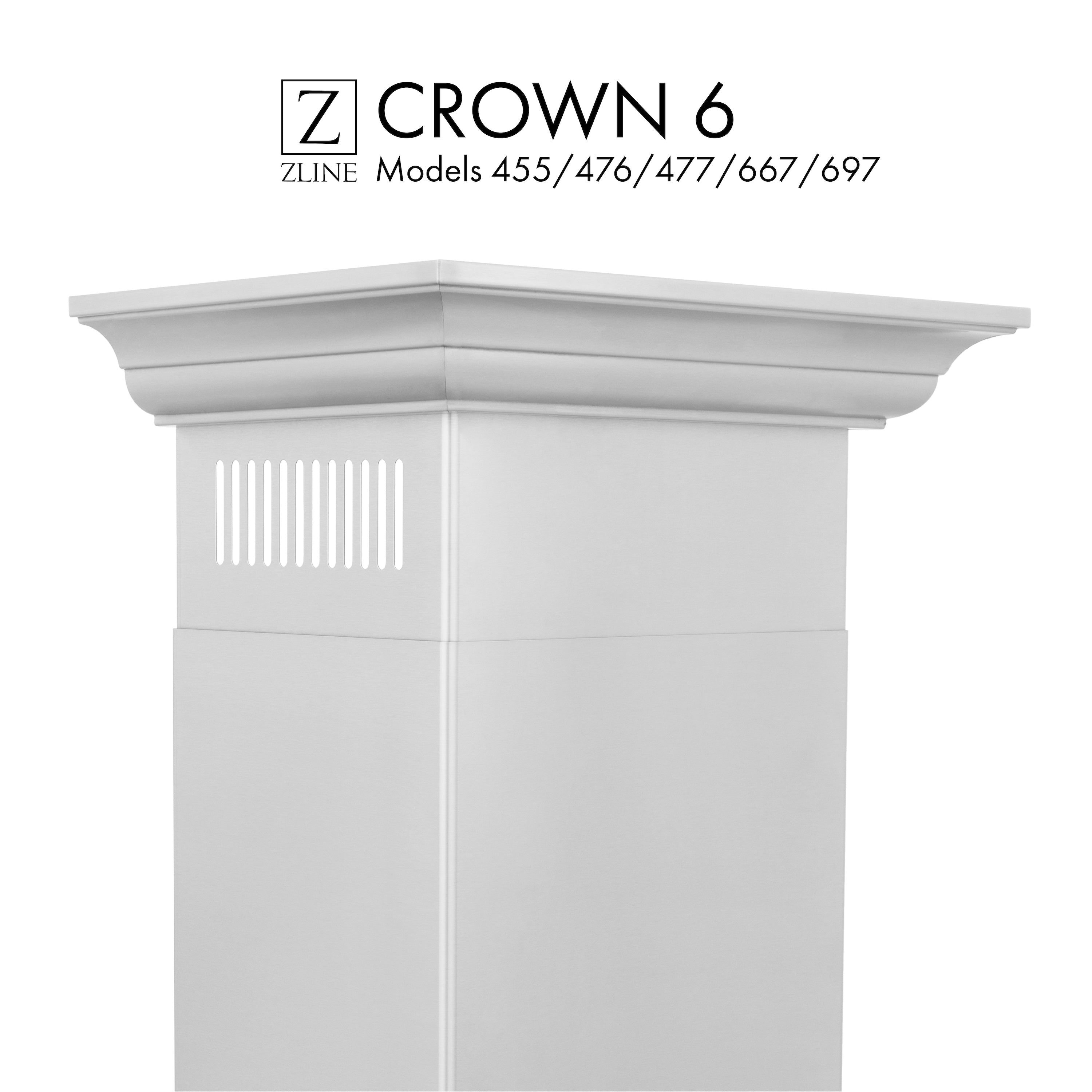 ZLINE Crown Molding 6 Wall Range Hood Stainless Steel (CM6-455/476/477/667/697)