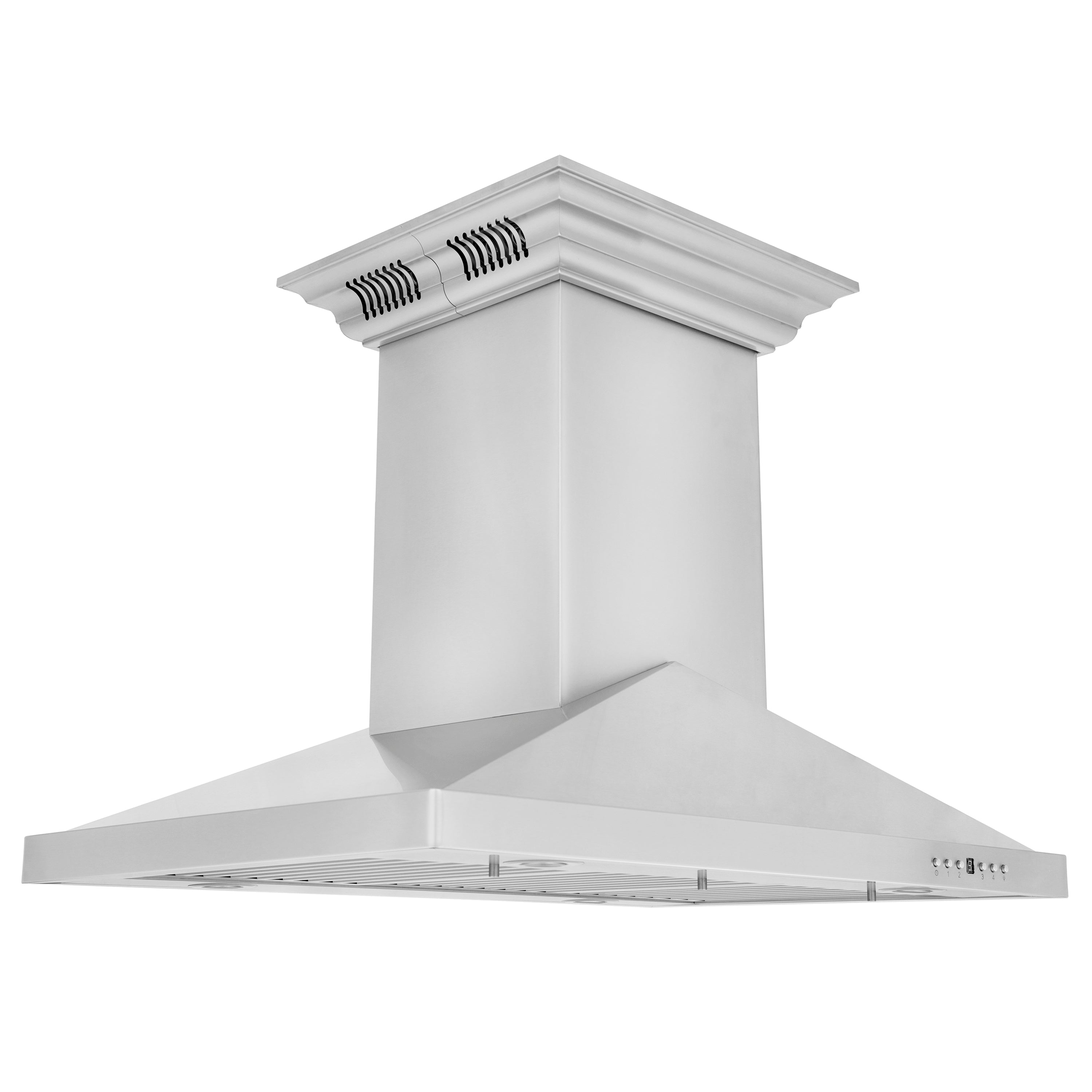 ZLINE Island Mount Range Hood in Stainless Steel with Built-in CrownSound® Bluetooth Speakers (GL1iCRN-BT)