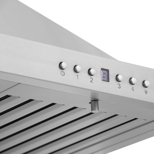 ZLINE Convertible Vent Wall Mount Range Hood in Stainless Steel with Crown Molding (KBCRN)