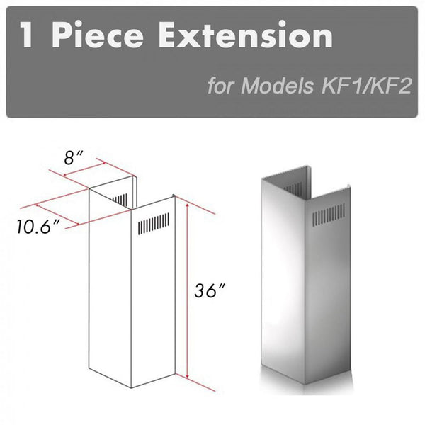 ZLINE 1-36" Chimney Extension for 9 ft. to 10 ft. Ceilings (1PCEXT-KF1/KF2)