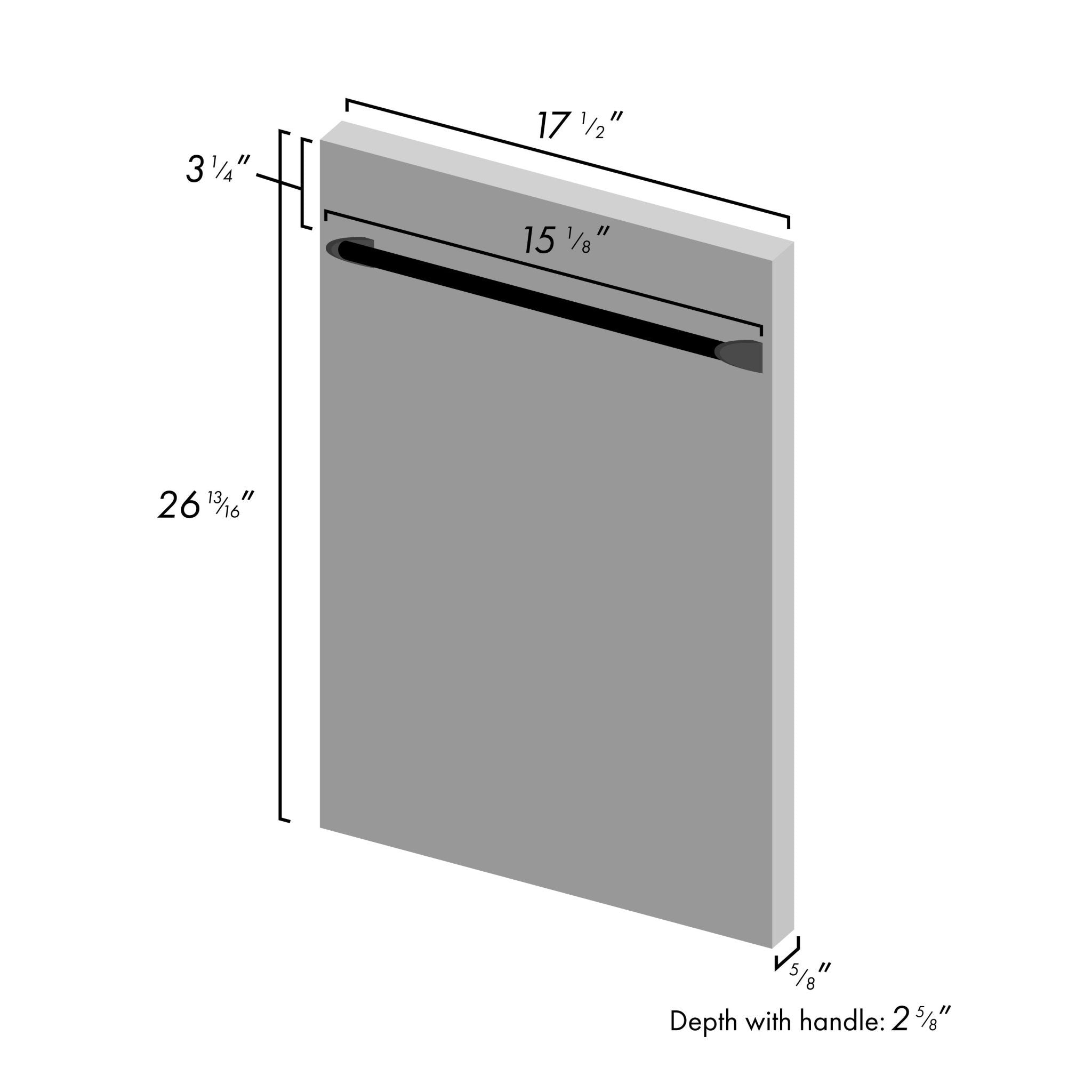 ZLINE 18" Dishwasher Panel with Traditional Handle