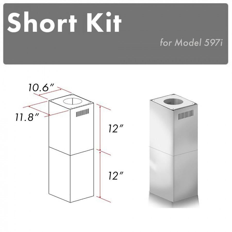 ZLINE 2-12" Short Chimney Pieces for 7.8 ft. to 8 ft. Ceilings (SK-597i)