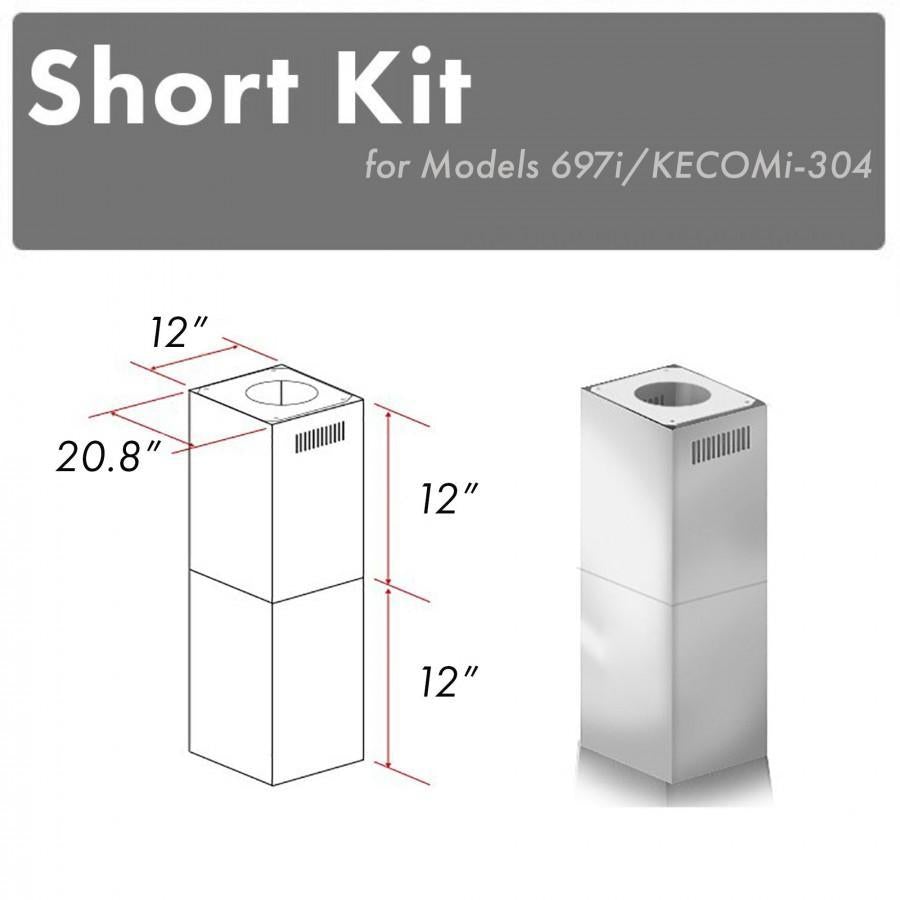 ZLINE 2-12 in. Short Chimney Pieces (SK-697i/KECOMi-304)