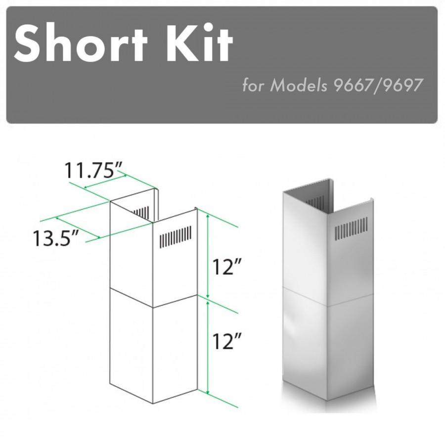 ZLINE 2-12 in. Short Chimney Pieces for 8 ft. Ceilings (SK-9667/9697)