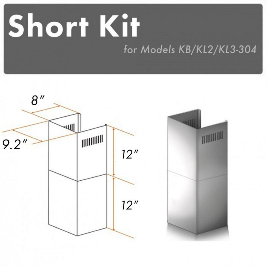 ZLINE 2-12 in. Short Chimney Pieces for 7.4 ft. to 8 ft. Ceilings (SK-KB/KL2/KL3-304)