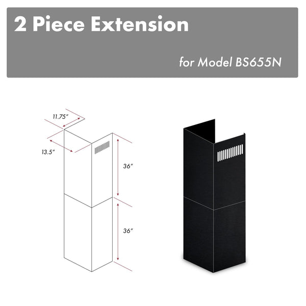 ZLINE 2-36" Chimney Extensions for 10 ft. to 12 ft. Ceilings (2PCEXT-BS655N)