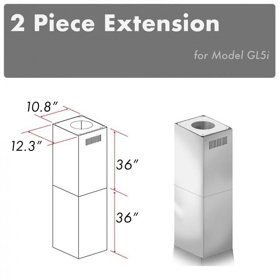 ZLINE 2-36" Chimney Extensions for 10 ft. to 12 ft. Ceilings (2PCEXT-GL5i)