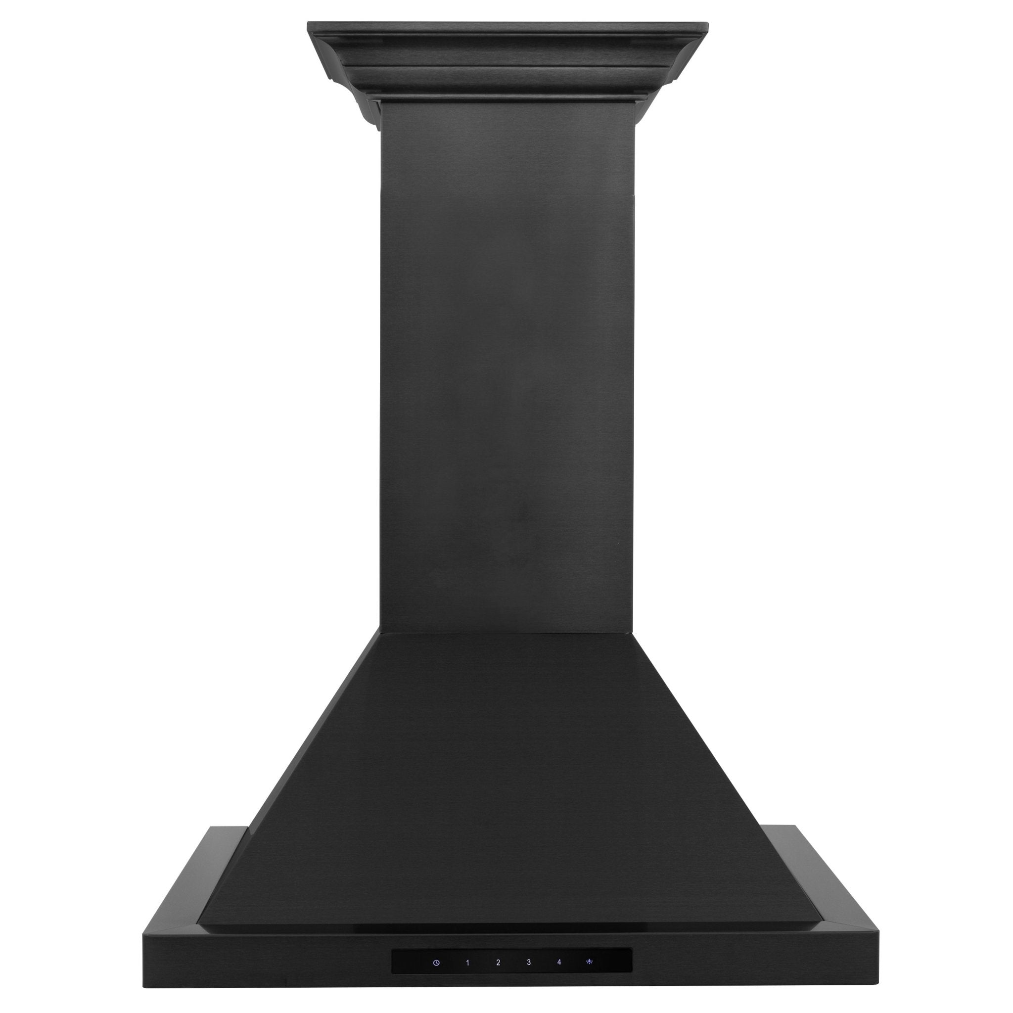 ZLINE Convertible Vent Wall Mount Range Hood in Black Stainless Steel with Crown Molding (BSKBNCRN)