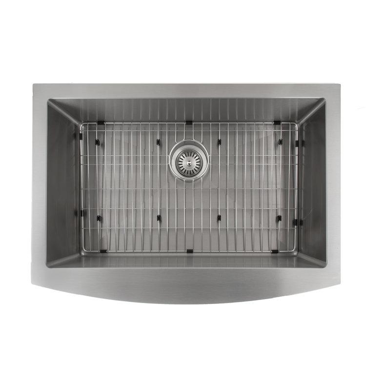 ZLINE 30" Zermatt Farmhouse Apron Mount Single Bowl Kitchen Sink with Bottom Grid (SAS-30)