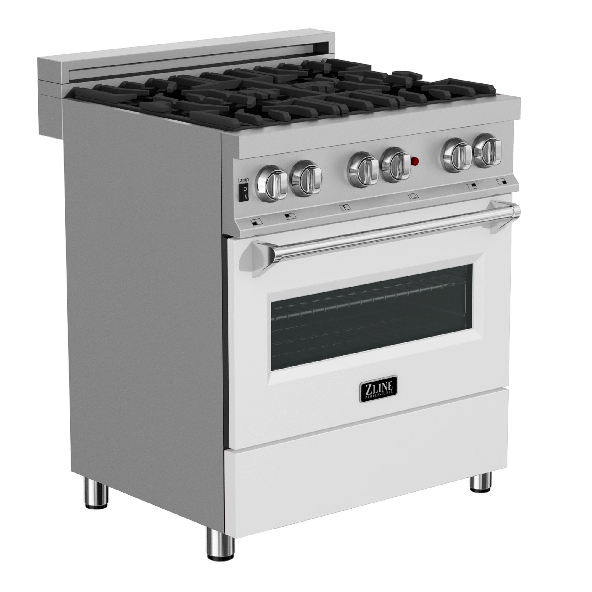 ZLINE 30" 4.0 cu. ft. Dual Fuel Range with Gas Stove and Electric Oven in DuraSnow® Stainless Steel with Color Door Options (RAS-SN-30)