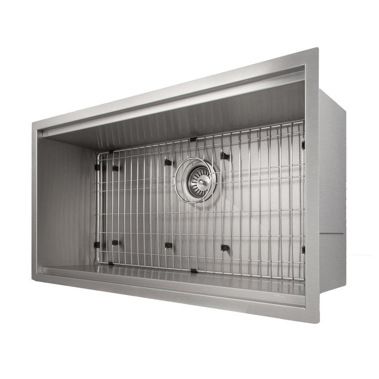 ZLINE 33" Garmisch Undermount Single Bowl Kitchen Sink with Bottom Grid and Accessories (SLS)