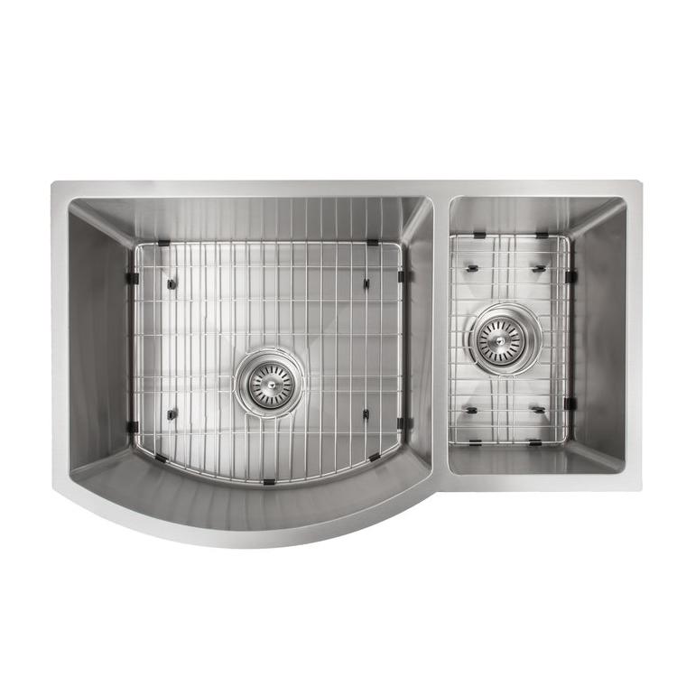 ZLINE 33" Aspen Undermount Double Bowl Kitchen Sink with Bottom Grid (SC30D)