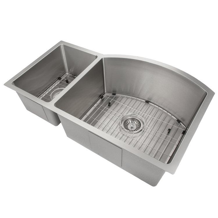 ZLINE 33" Aspen Undermount Double Bowl Kitchen Sink with Bottom Grid (SC30D)