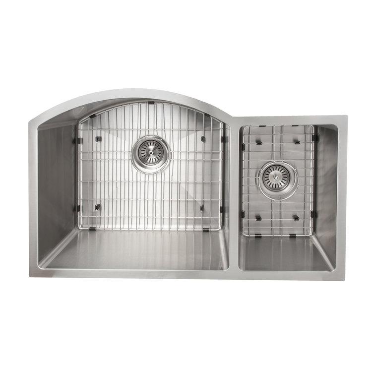 ZLINE 33" Cortina Undermount Double Bowl Kitchen Sink with Bottom Grid (SC70D)