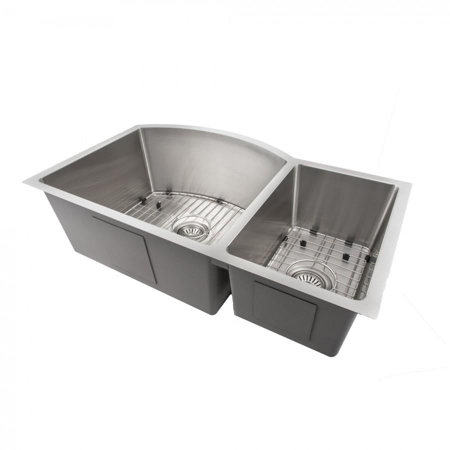 ZLINE 33" Cortina Undermount Double Bowl Kitchen Sink with Bottom Grid (SC70D)