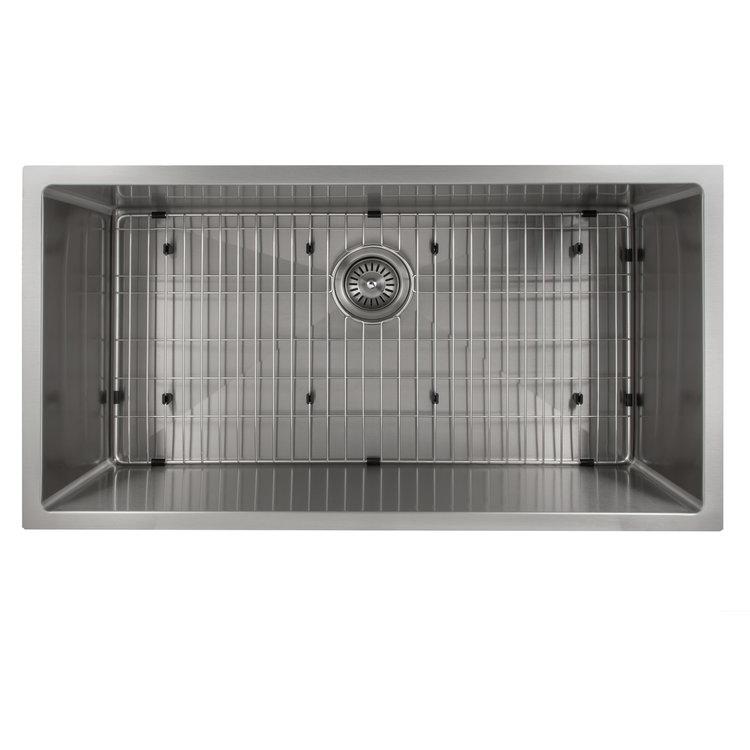 ZLINE 36" Meribel Undermount Single Bowl Kitchen Sink with Bottom Grid (SRS-36)