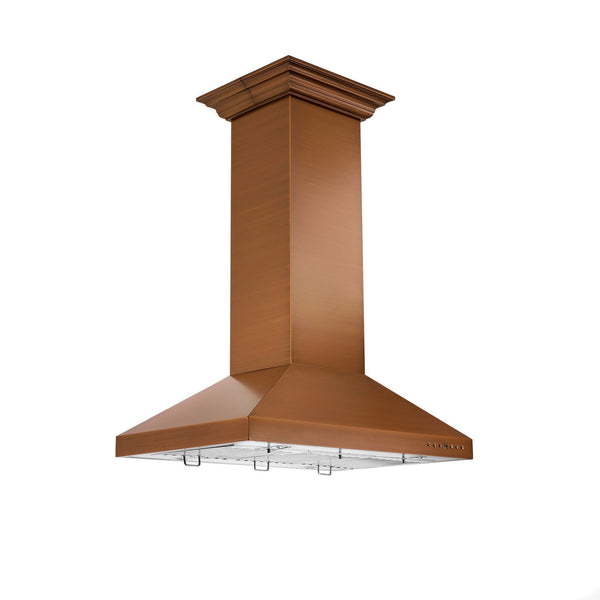 ZLINE 36" Designer Series Copper Convertible Vent Island Mount Range Hood (8KL3iC-36)