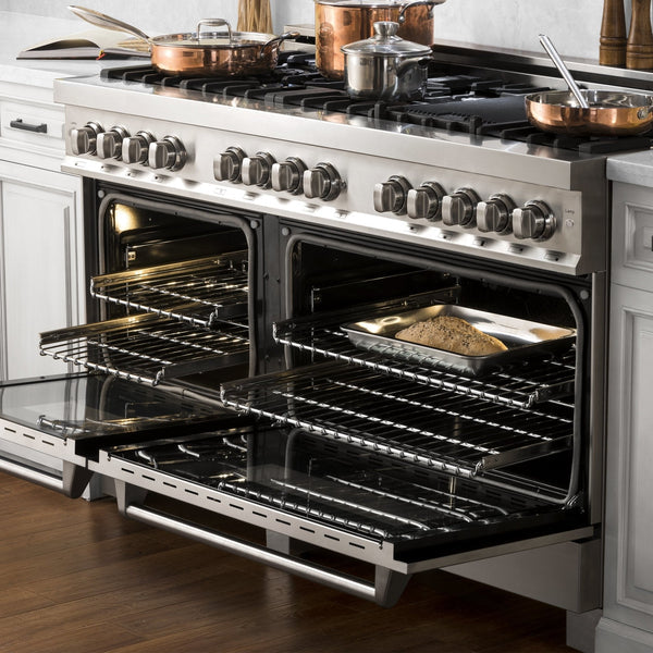 ZLINE 60" 7.4 cu. ft. Dual Fuel Range with Gas Stove and Electric Oven in Stainless Steel (RA60)