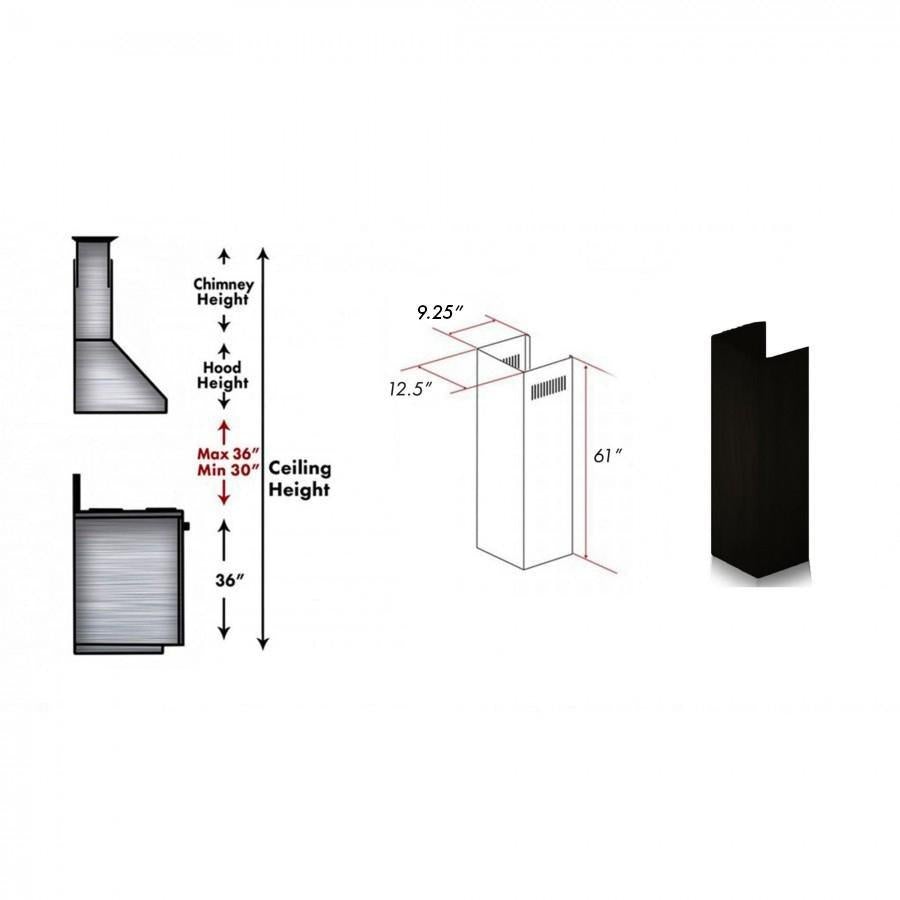 ZLINE 61" Wooden Chimney Extension for Ceilings up to 12.5 ft. (KBCC-E)