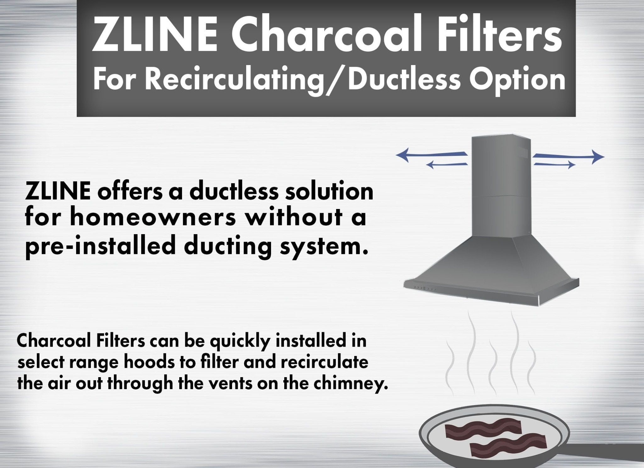 ZLINE Charcoal Replacement Filters for Models 587, 597, and 9597 (Set of 2) (CF1-587/597/9597)