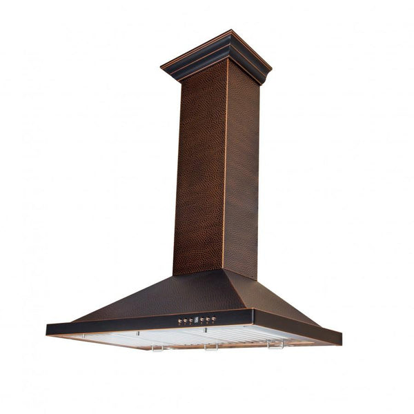 ZLINE Designer Series Hand-Hammered Convertible Vent Wall Mount Range Hood (8KBH)