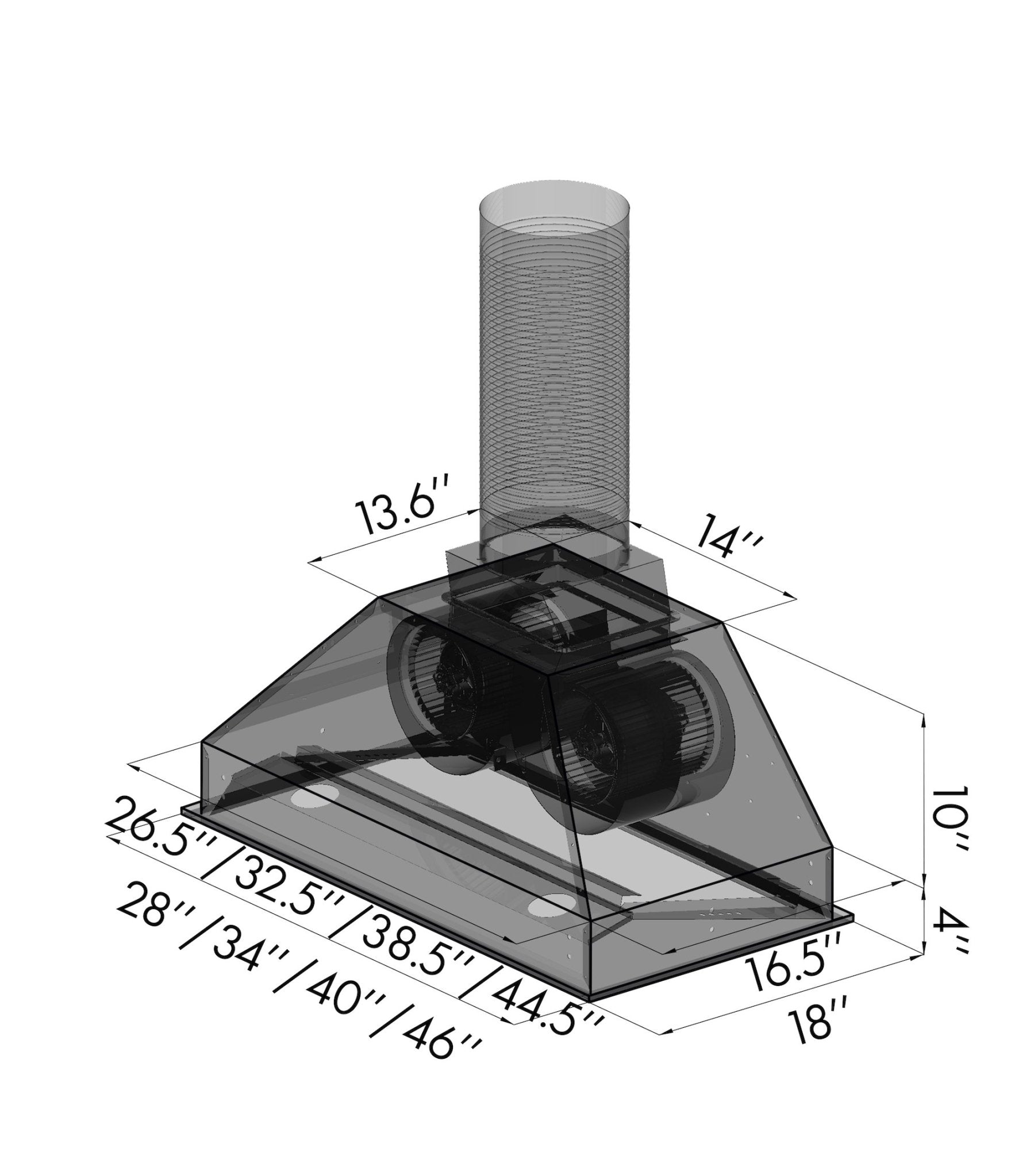 ZLINE Ducted Remote Blower Range Hood Insert in Stainless Steel (698-RD)