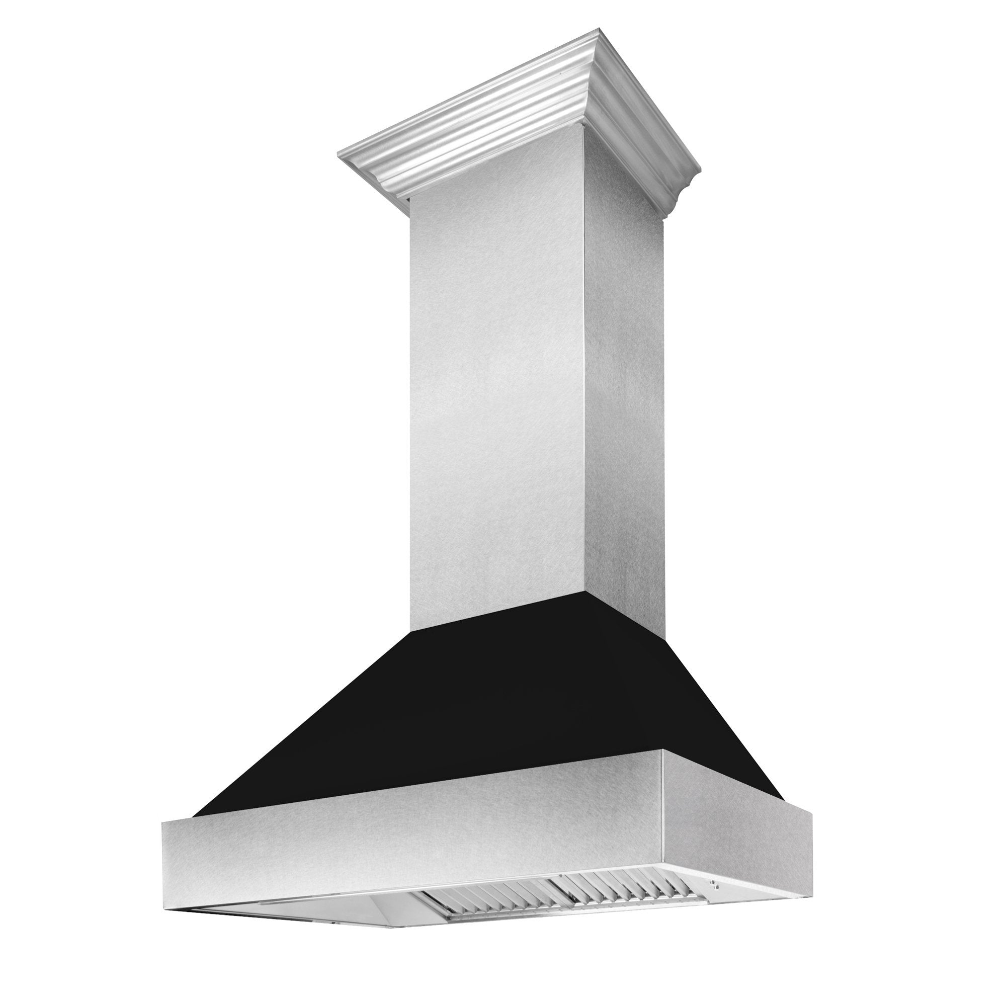 ZLINE Ducted DuraSnow® Stainless Steel Range Hood with Black Matte Shell (8654BLM)