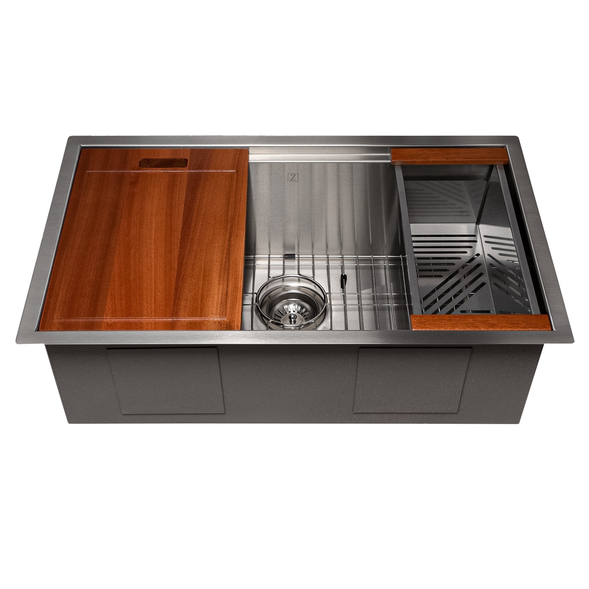 ZLINE 30" Garmisch Undermount Single Bowl Kitchen Sink with Bottom Grid and Accessories (SLS)