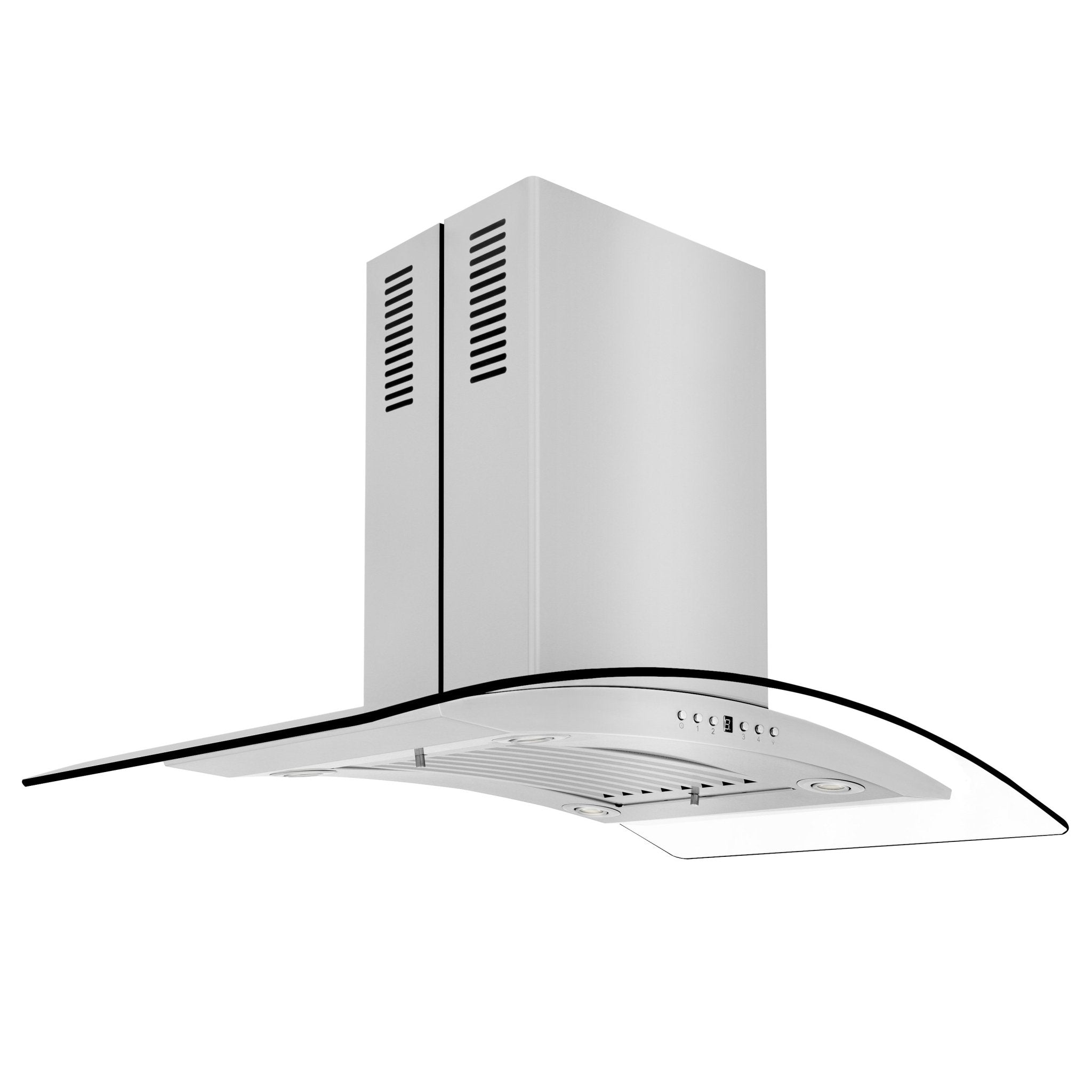 ZLINE Convertible Vent Island Mount Range Hood in Stainless Steel & Glass (GL14i)