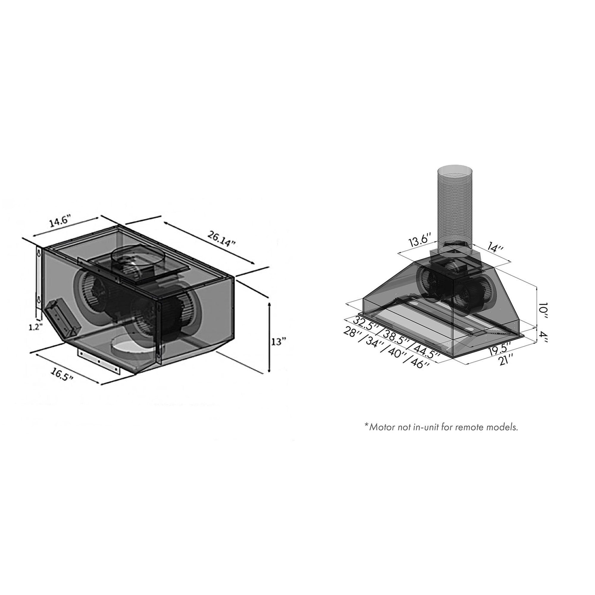 ZLINE Remote Blower Range Hood Insert In Stainless Steel (721-RD)