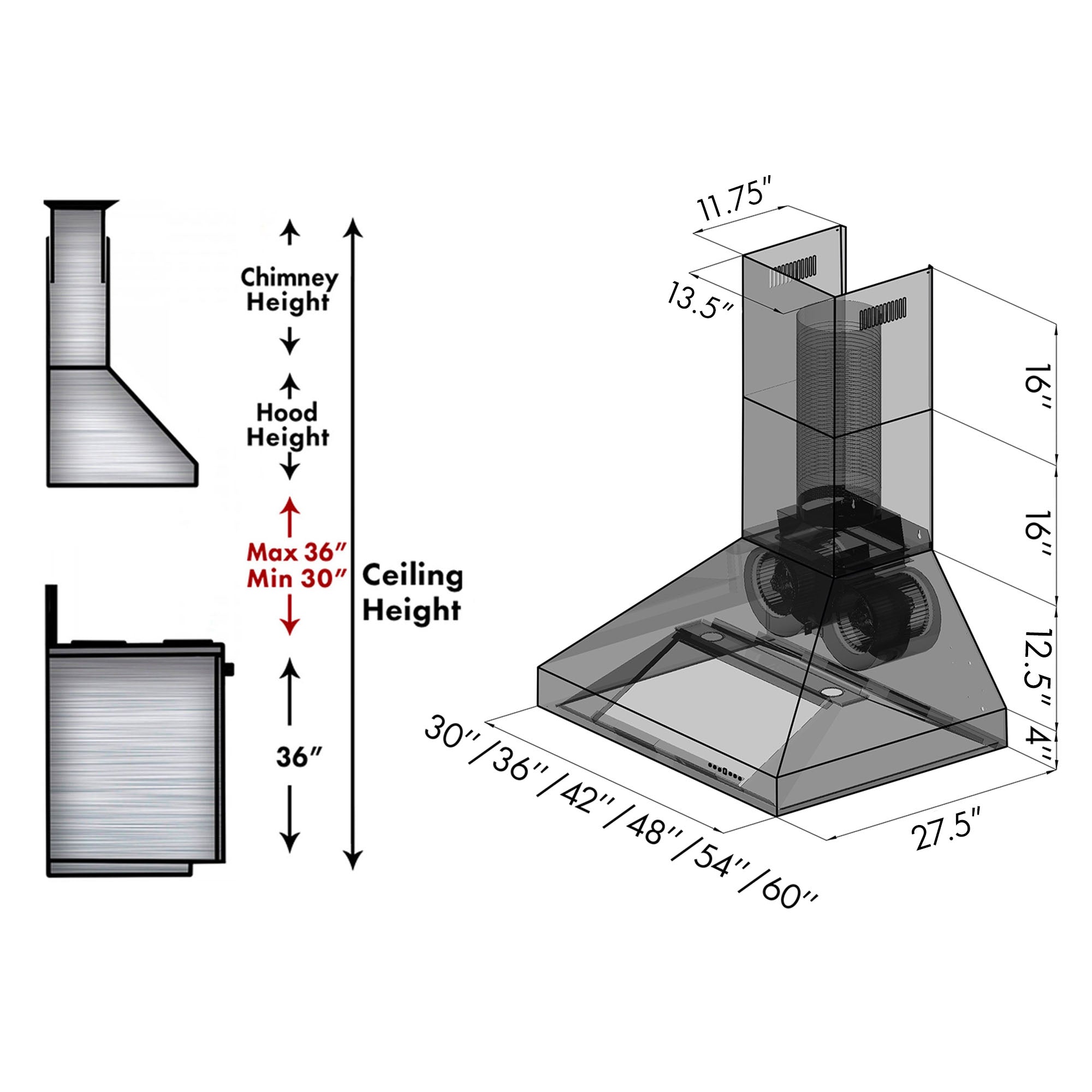 ZLINE 30" Convertible Vent Wall Mount Range Hood in Outdoor Approved Stainless Steel (697-304)