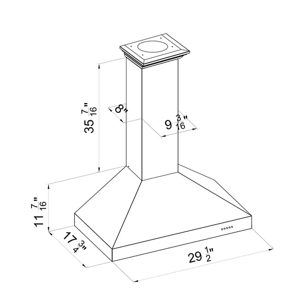 ZLINE Convertible Vent Wall Mount Range Hood in DuraSnow® Stainless Steel (8KL3S)