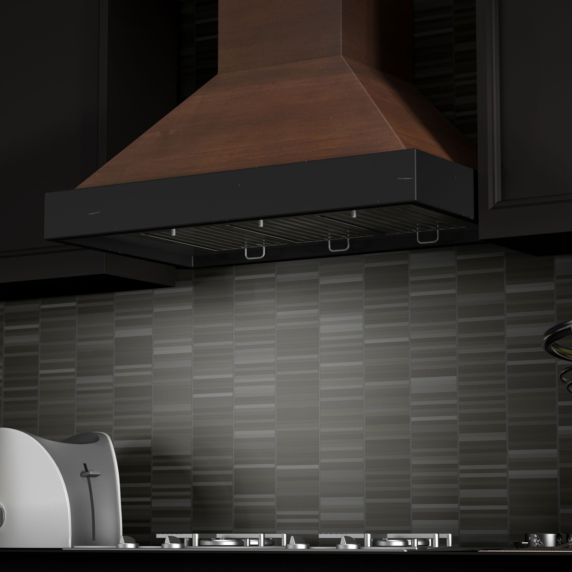 ZLINE Ducted Wooden Wall Mount Range Hood in Antigua and Walnut with Remote Motor (KBAR-RD)