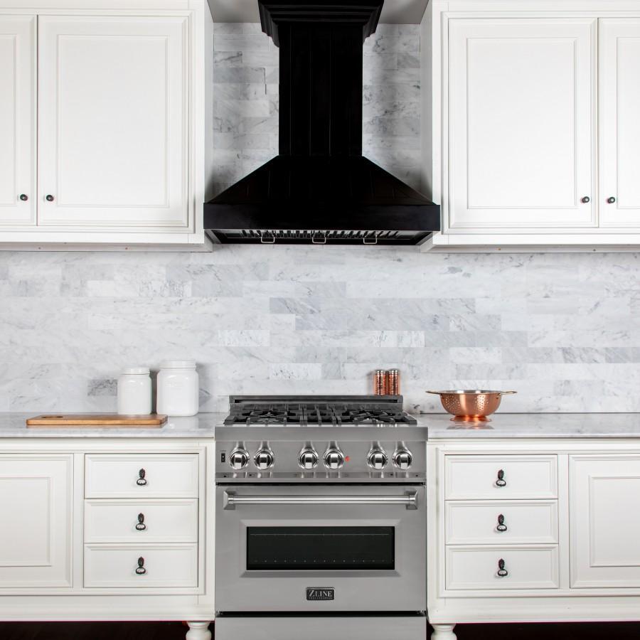 ZLINE Wooden Wall Mount Range Hood In Black - Includes Motor (KPCC)