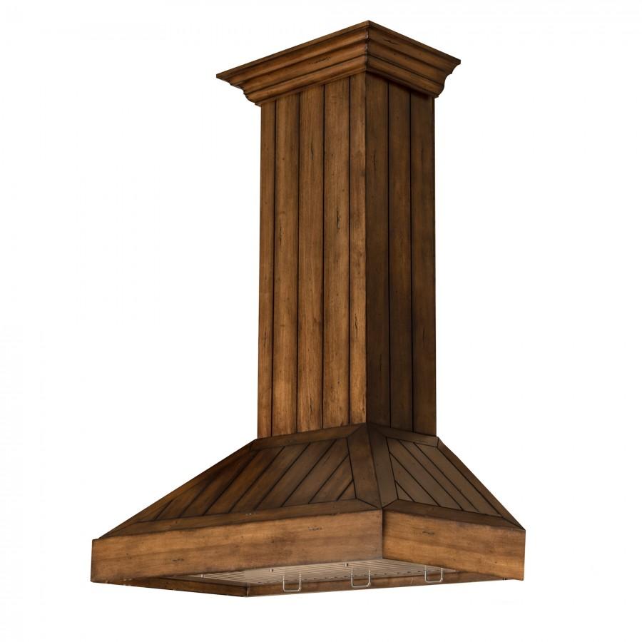 ZLINE Wooden Wall Mount Range Hood In Rustic Light Finish - Includes Motor (KPLL)